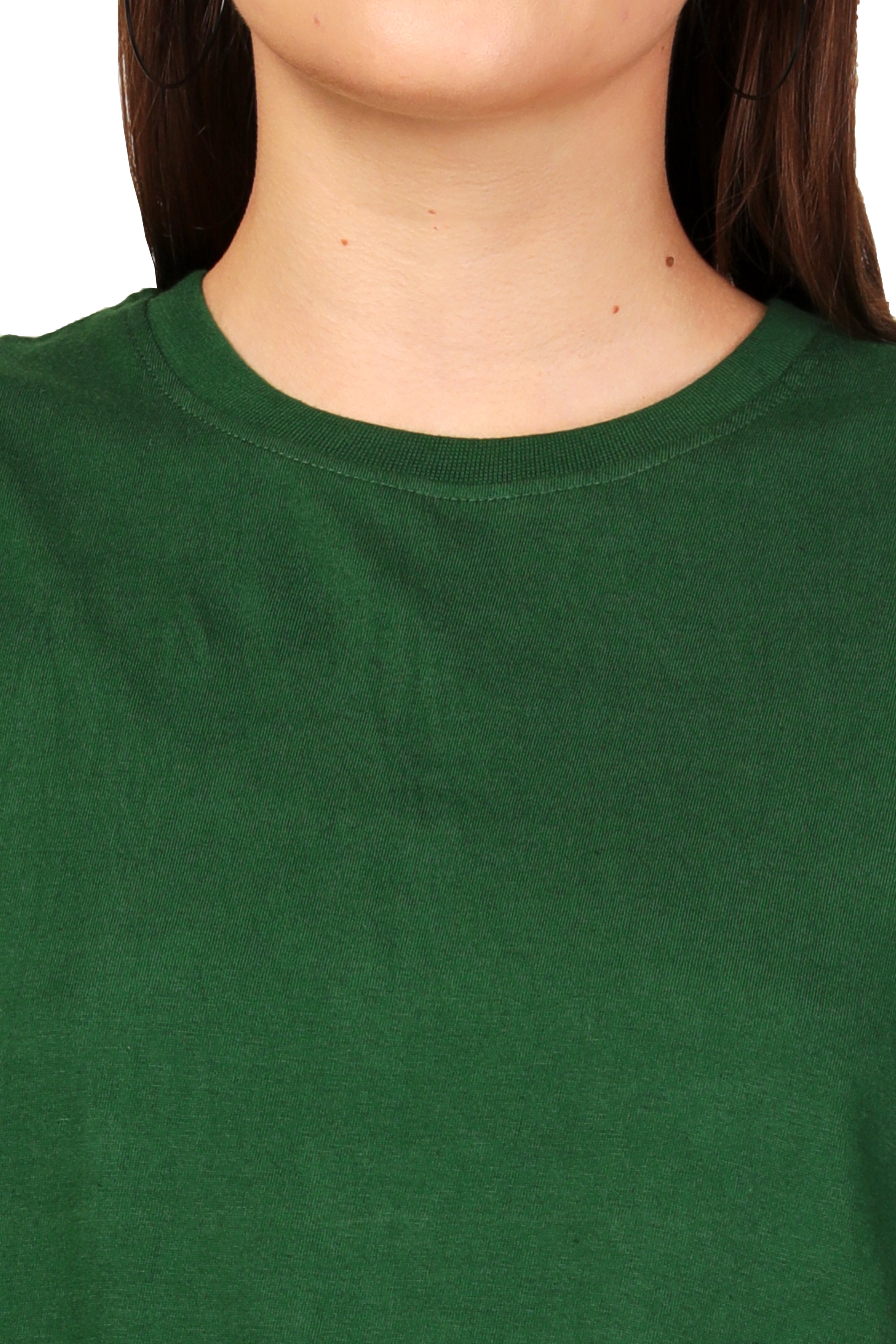 GREEN SOLID CREW NECK T-SHIRT