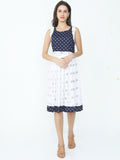 Elegant Conversational Print Border Matching A-line Dress